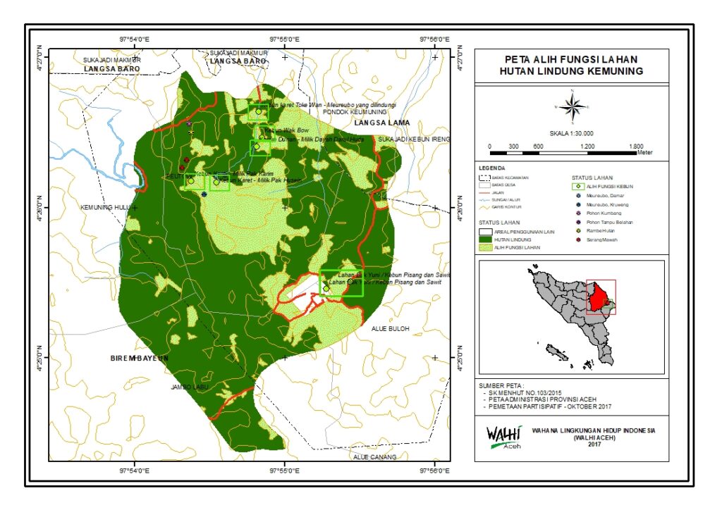 Peta Hutan Lindung Keumuning_WALHI