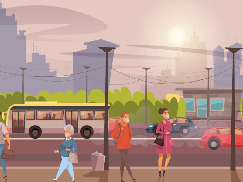Ilustrasi transportasi umum di kota oleh studio4rt