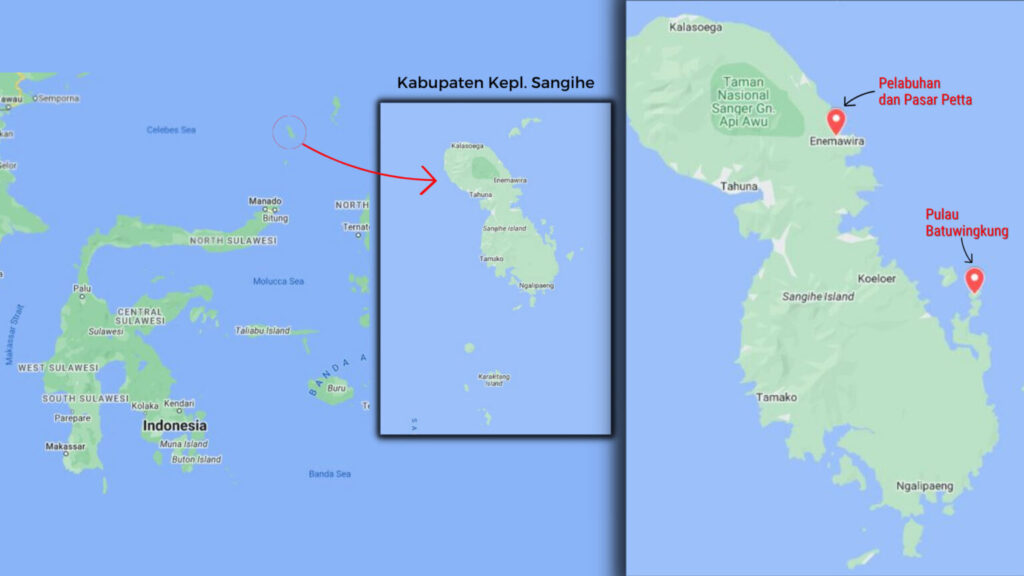 Sangihe Islands map Zonautara.com