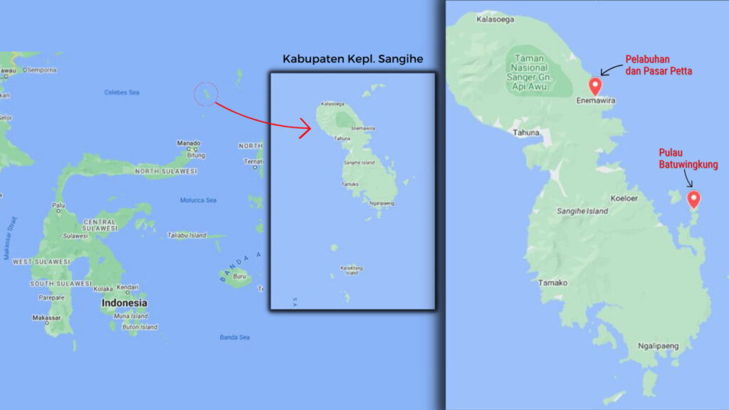 Sangihe Islands map Zonautara.com