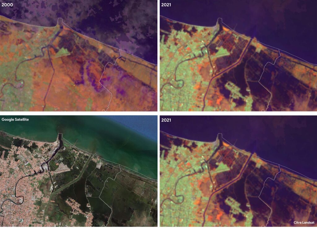 Citra satelit pesisir Pekalongan 2000-2021