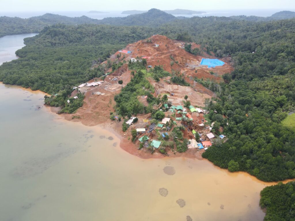 Aerial view of Snagihe Island by Greenpeace Indonesia