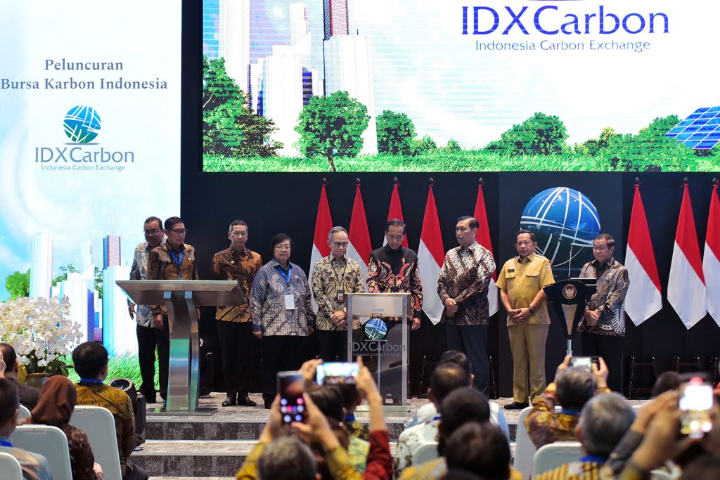 President Joko Widodo at the IDX Carbon launch