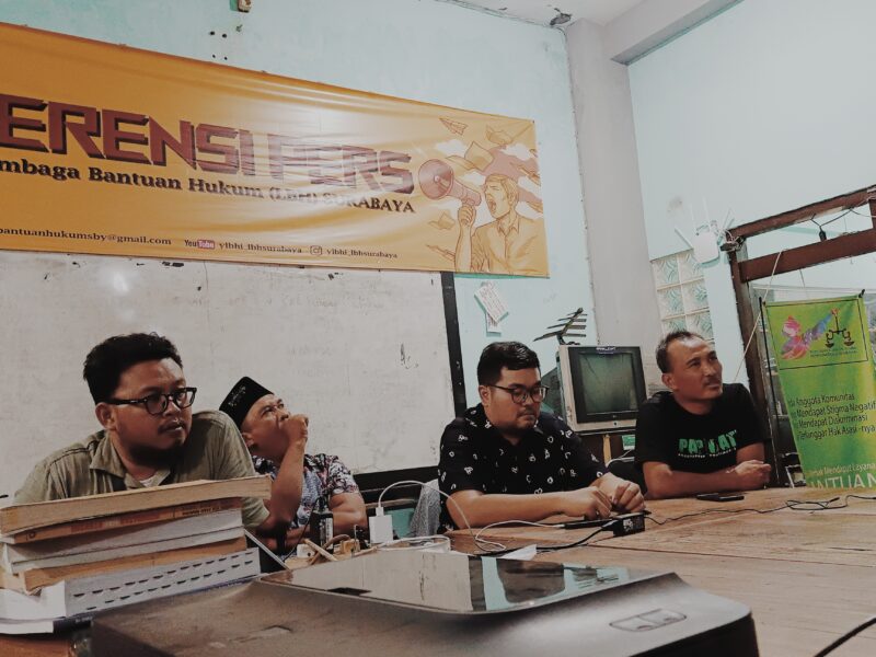 Press conference of CSOs and NGOs at LBH Pers Surabaya