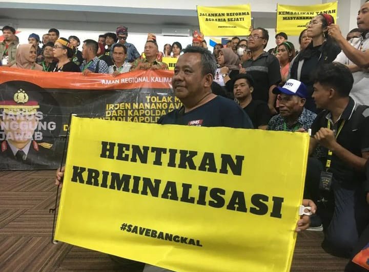 Aksi warga Bangkal, Kabupaten Seruyan, Kalimantan Tengah. (Foto: Instagram YLBHI)