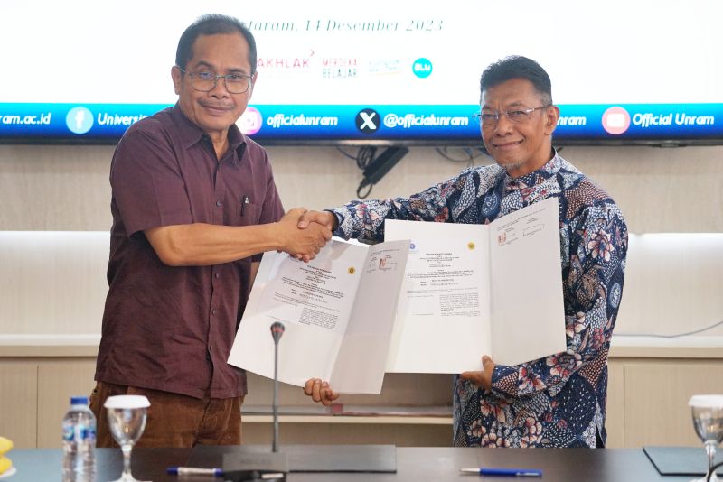 Universitas Mataram (Unram) Nusa Tenggara barat (NTB) dan Institut Pertanian Bogor (IPB) bekerja sama tentang ilmu kelautan dan perikanan. (Foto: Unram)