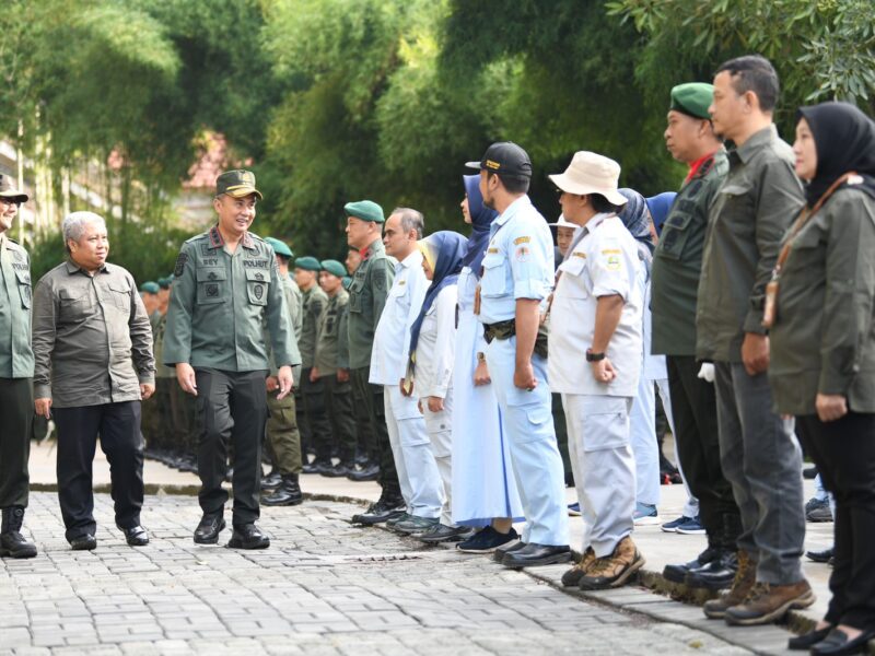 Upacara pada peringatan HUT ke-57 Polisi Kehutanan di Taman Hutan Raya Ir. H. Djuanda, Kabupaten Bandung, Kamis, 28 Desember 2023. (Humas Jabar)
