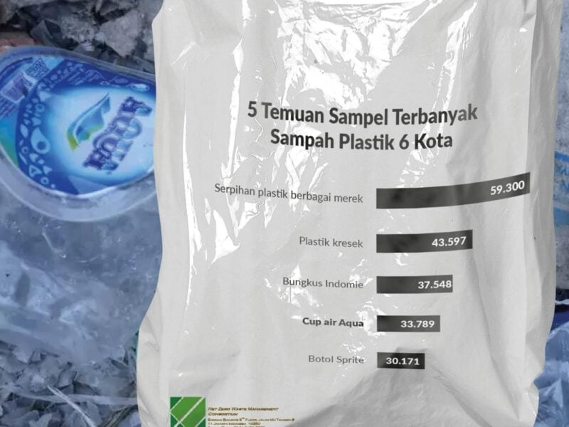 sampah plastik gelas air mineral