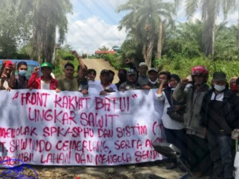 Wahana Lingkungan Hidup (WALHI) menyerukan hentikan kriminalisasi pada petani pemilik lahan di Lobo KM 9, dusun I, Ondo-ondolu 1, Kecamatan Batui, Kabupaten Banggai, Sulawesi Tengah. (Foto: WALHI)