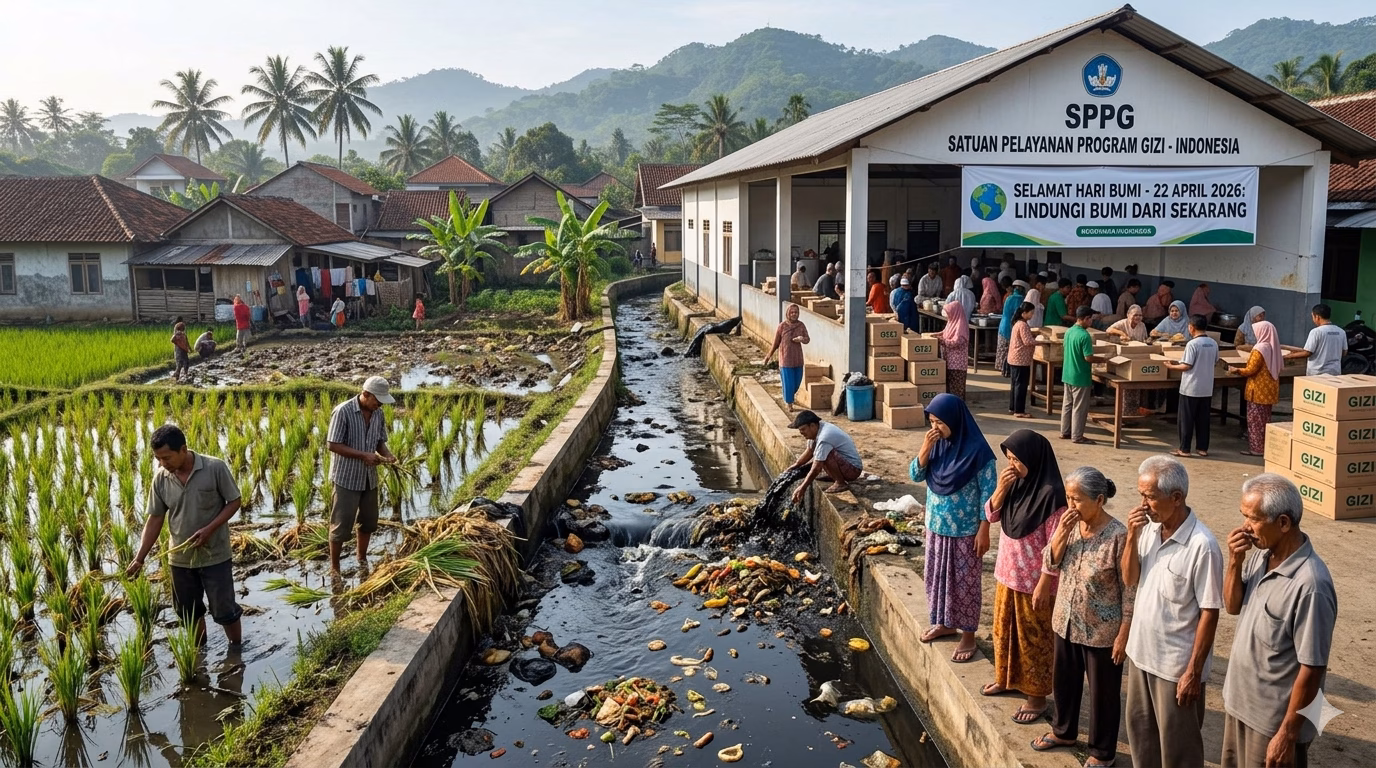 Momen Hari Bumi 22 April 2026 menjadi kritik tajam terhadap program gizi SPPG yang ambisius namun mengabaikan pengolahan limbah