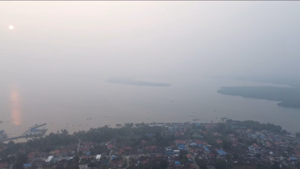 Drone di atas wilayah Wandaka Kecamatan Kulisusu, Kabupaten Buton Utara, Sulawesi Tenggara (Sultra).